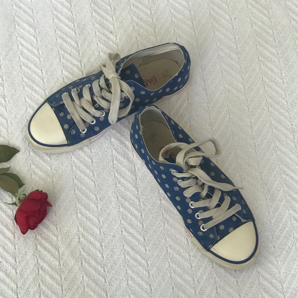 Cath Kidston blue & grey polka dot tennis shoes 37